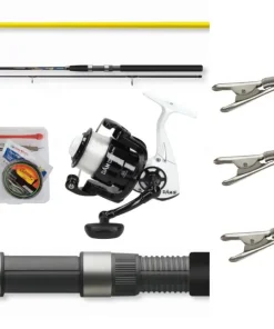 Aalcombo Komplettset 1,80m 50-100g + Rolle + Schnur + Zubehör Aal-Angelset