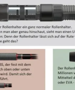 Cormoran Ticora Red Spinnrute Raubfischrute mit verschiebbarem Handteil