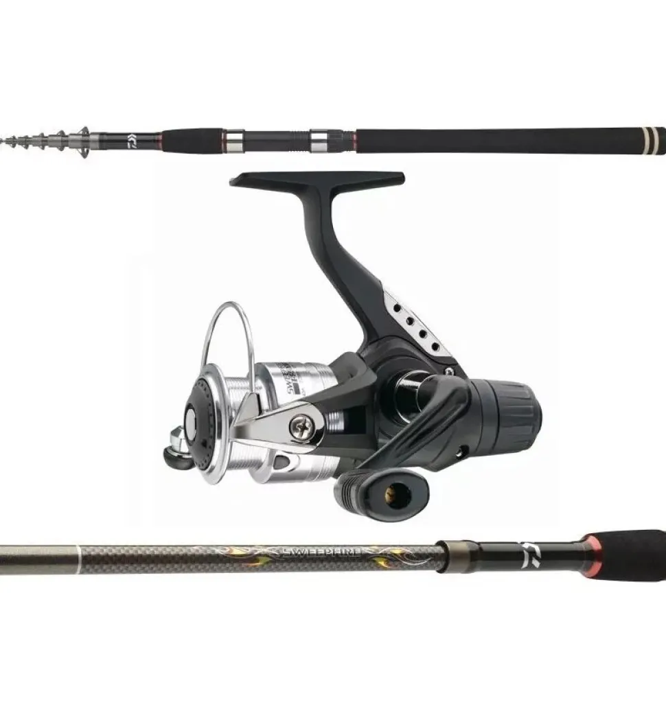 Daiwa Sweepfire Telecombo 2,40m 5-20g + Sweepfire Rolle Teleskopangelset