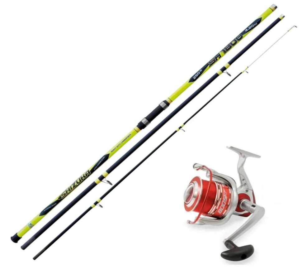 Lineaeffe Brandungscombo 4,20m bis 250g + Weitwurfrolle + Schnur Strandangeln