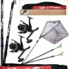 LINEAEFFE PIKE Hecht COMBO SET 2 Rute + 2 Rollen + Kescher + Ständer + Futteral