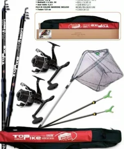 LINEAEFFE PIKE Hecht COMBO SET 2 Rute + 2 Rollen + Kescher + Ständer + Futteral