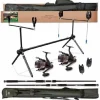 LINEAEFFE Top Carp Angelset 2 Ruten 2 Freilaufrollen + Rodpod + Bissanzeiger + Futteral
